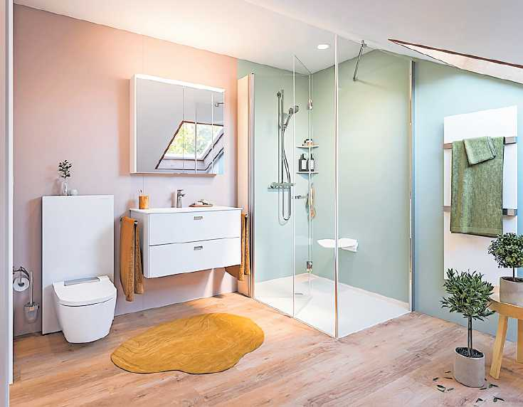 Eine bodenebene Wohlfühldusche wird mit der Badsanierung zum zentralen Element. FOTO:VITERMA/DESIGN RAUM GMBH