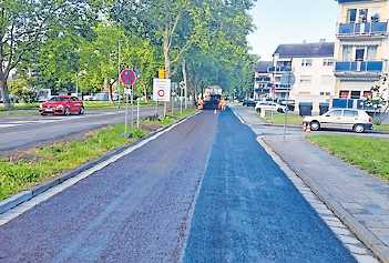 Straßenarbeiten in der Flomersheimer Straße. FOTO: STADT FRANKENTHAL/GRATIS