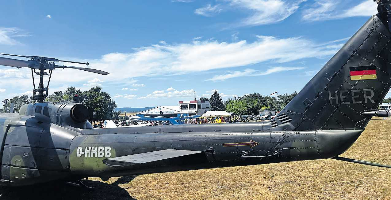 Dieser Helikopter, vom Typ Bell UH1 Iroquois, Flugbegeisterten bekannt als „Huey“, war beim Flugplatzfest 2025 eine der Attraktionen. FOTO: LUFTFAHRTVEREIN GRÜNSTADT/GRATIS