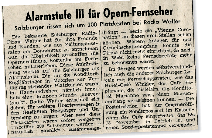 Zeitungsausschnitt aus den SN von 1955.