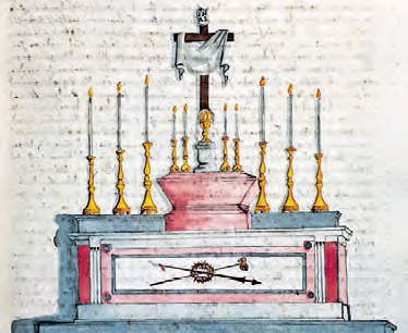 Felix Haslberger, Pfarrvikar von Siezenheim und scharfer Kritiker der Aufklärung, zeichnete und kolorierte die Darstellung des Kupferstichs 1784 in seiner Salzburger Chronik. BILD: SN/MICHAEL NEUREITER