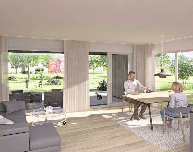 Die Häuser liegen zentral und doch mitten im Grünen.