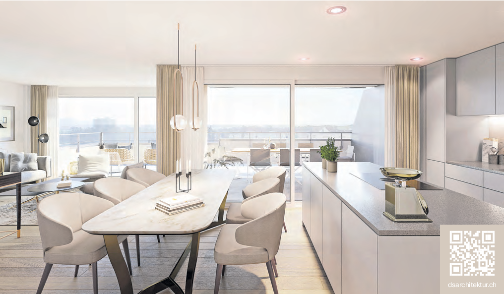 Alle Wohnungen verfügen über grosszügige Grundrisse und eine helle Süd-Ausrichtung.