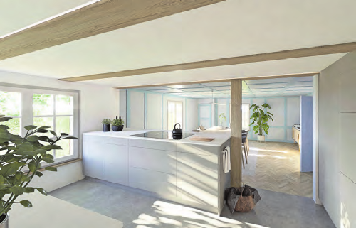 Grosszügige Aufteilung der Wohnbereiche.