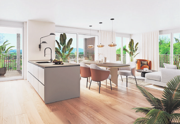 Offene Wohn- und Essbereiche.