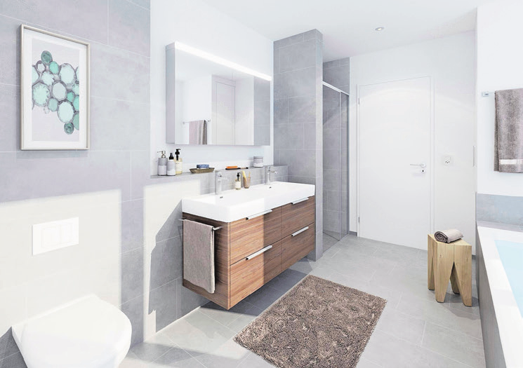 Alle Bäder verfügen über eine hochwertige Ausstattung.