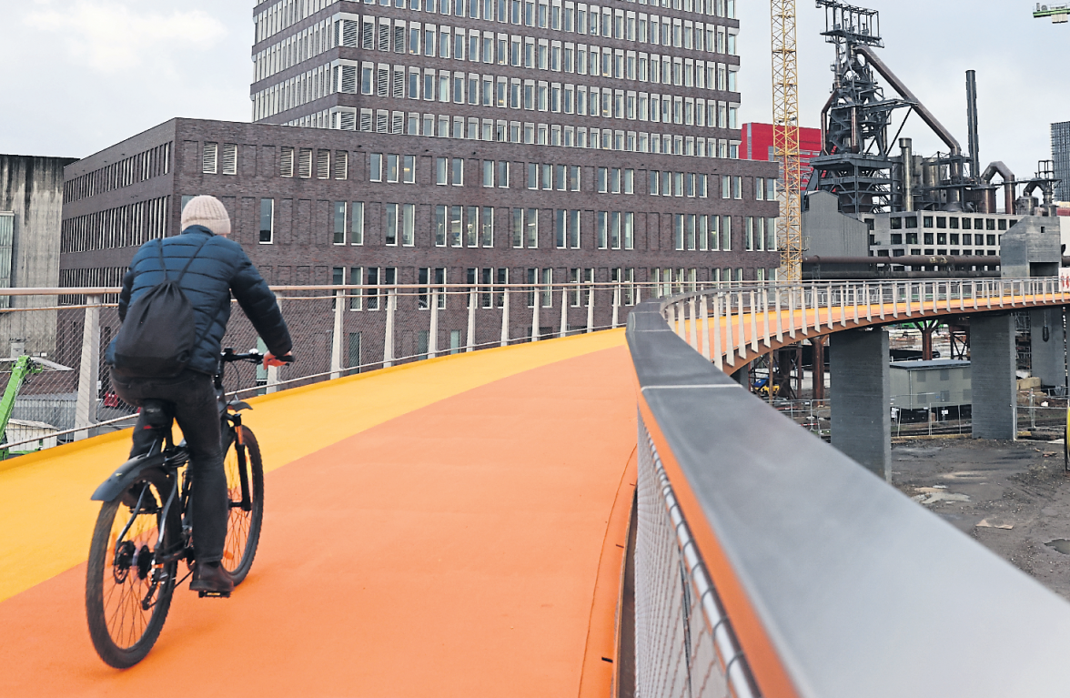 Das neue ,,Velodukt", das Esch und Belval verbindet. Foto: Anouk Antony