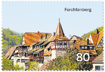 Die Briefmarken zeigen Ansichten aus Forchtenberg und Künzelsau. Foto: HSt