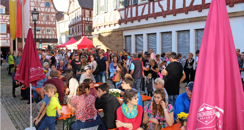 Beim Naturparkmarkt am Sonntag kommen auch kulinarische Gaumenfreuden nicht zu kurz. In gemütlicher Atmosphäre können sich Besucher Wein und heimische Spezialitäten schmecken lassen.