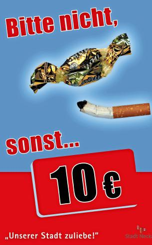 Wer Bonbonpapier und Kippen einfach wegwirft, zahlt. Foto: snp
