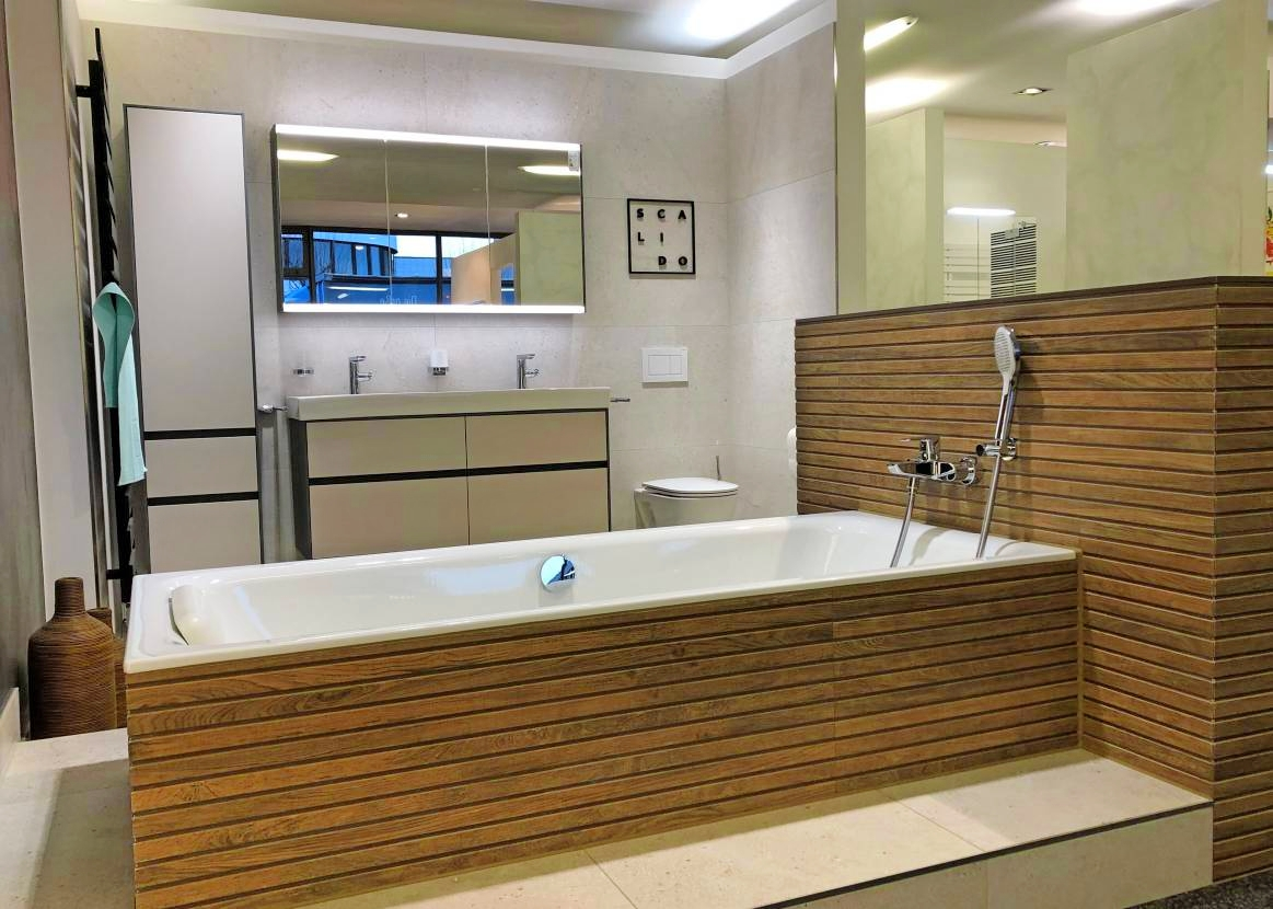 Ein Designbad mit System - dafür steht die Marke Scalido, deren hochwertige Produkte in der Bädergalerie von Schrade besichtigt werden können. Foto: Schrade